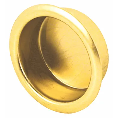 PRIME-LINE Tray Pull: Snap-In, Brass, Gold, Tray - Round Recessed Handles & Pulls