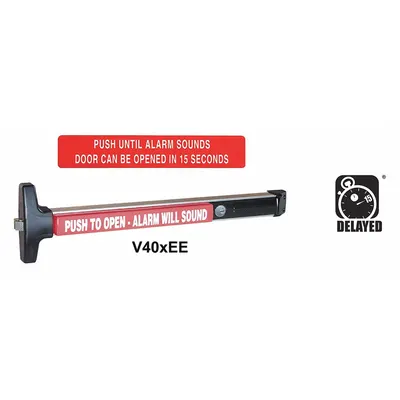 DETEX V40 EE CD 628 99 36 Rim Exit Device with Touchbar - Standard Push Bars