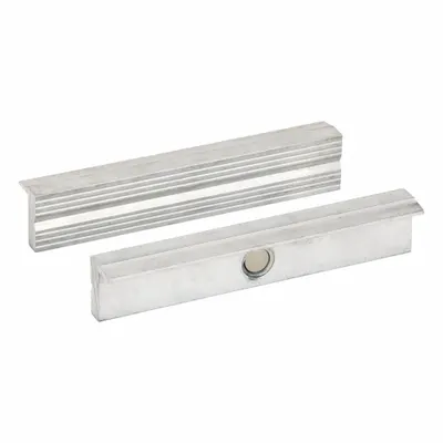 WESTWARD Magnetic Jaw Cap: Aluminum, For 6 in Vise Jaw Wd, 6 in Jaw Cap Wd - Magnetic Vise Jaw Caps