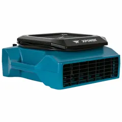 This low-profile centrifugal blower features a 1/3 hp motor with five variable speeds, operating on 115V AC. The ABS housing and fixed frame design support use in confined spaces such as crawl spaces or under cabinets. GFCI protection is included for electrical safety.