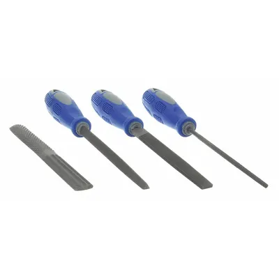 WESTWARD File Set: 6 in Flat Double End/6 in Round/6 in Triangular, Includes Handle - General Purpose File Sets