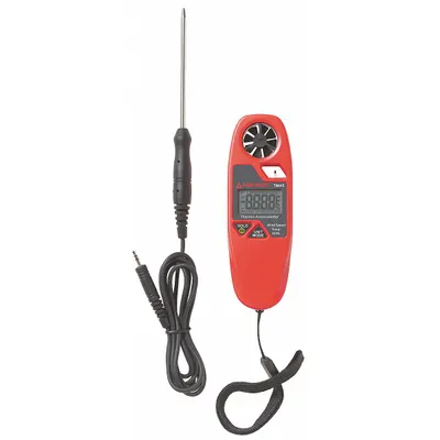 AMPROBE Anemometer: 0.1 knot Air Velocity Resolution, Dew Point/Wind Chill, Hot Wire - Hot Wire Air Velocity Meters
