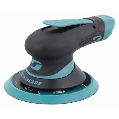 DYNABRADE Air Orbital Sander: 6 in Disc, Pressure Sensitive Adhesive, 3/16 in Orbit - Non-Vacuum Random Orbital Sanders
