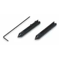 Conical accessory for Mitutoyo Dial Calipers, providing pointed contact surfaces for center-line measurements. Used in layout work, machining setups, and quality inspection for precise alignment
