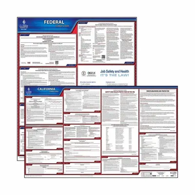 JJ KELLER Labor Law poster: CA, Spanish, Polypropylene, 40 in x 24 in, FMLA /Y - All-in-One State & Federal Labor Law Posters