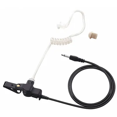 ICOM Listen-Only Earpiece: Fits Icom, Ear Hook, Black - Listen-Only Earpieces