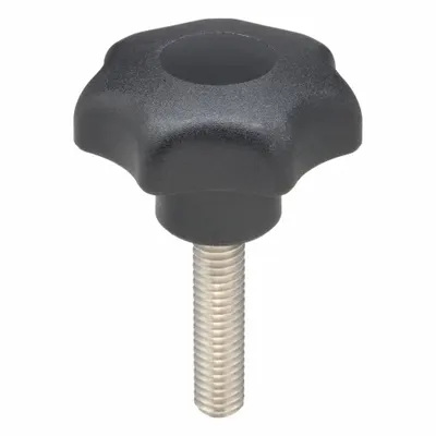 KIPP 7-Arm Knob with Threaded Stud - 7-Arm Knobs with Threaded Stud