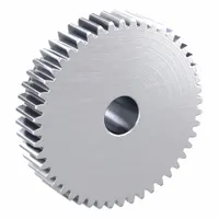 Spur Gear: Module m 1, 48 Teeth, 10 mm Bore Dia, Stainless Steel, 20° Pressure Angle, Plain Bore (MPN SUS1-48)
