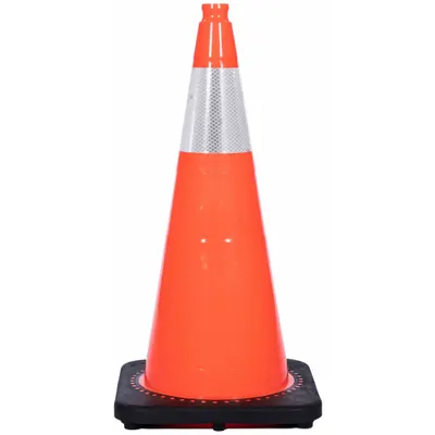 OEM APPROVED VENDOR 28 in Orange High-Intensity Prismatic PVC Traffic Cone - Traffic Cones for Roadway Use