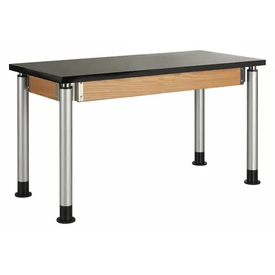 DIVERSIFIED SPACES Table: 24 in Overall Wd, 41 in Overall Ht, 4 ft Overall Lg, ChemGuard - Adjustable-Height Laminate Surfaced Lab Tables