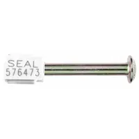 Steel bolt seal with random-coded marking for tamper evidence. 5/16 in bolt diameter, 3 1/2 in bolt length and clearance. Supplied in a 250-pack. Used for securing cargo containers, truck doors, and storage units