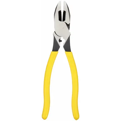 KLEIN TOOLS Linemans Plier: Flat, 9 3/8 in Overall Lg, 1 5/8 in Jaw Lg, 1 1/4 in Jaw Wd - Multipurpose Lineman's Pliers