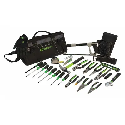 GREENLEE Electricians Tool Kit: 26 Total Pcs, Tool Bag - Tool Sets with Tool Bag