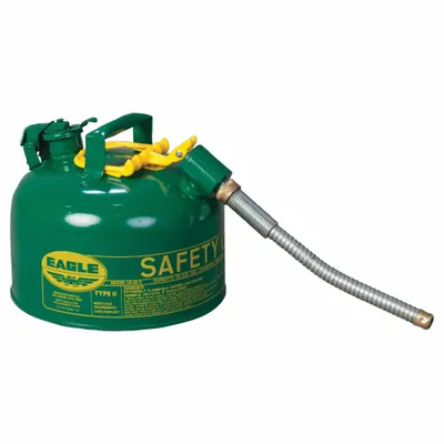 EAGLE Type II Safety Can: For Use With Oil, 2 1/2 gal Capacity, Includes 7/8 in OD Hose - Oil Safety Cans