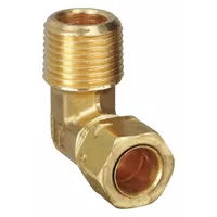 This self-aligning brass compression fitting connects 1/2 in OD tubing to 1/2 in male NPT threads. Type Compression x MNPT. Suitable for pneumatic, hydraulic, and instrumentation applications. Sold in a 10-pack