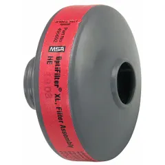 NIOSH-rated HEPA particulate filter for MSA OptimAir MM2K Series PAPR. Magenta color coding indicates HEPA class. Pack of 20 filters for use in industrial environments requiring high-efficiency particulate protection.