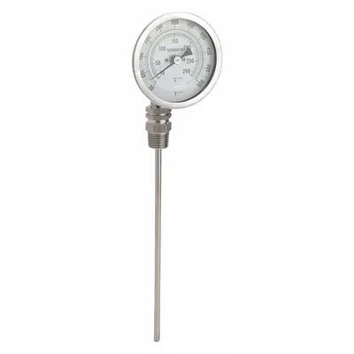 OEM Dial Thermometer: 50°F to 550°F /10°C to 290°C - Side- & Bottom-Mount Fixed-Angle Thread-Mount Dial Thermometers