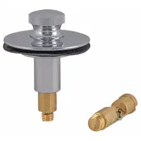 APPROVED VENDOR Drain Stopper: Brass, Chrome-Plated, Lift and Turn, 1 1/2 in Fits Drain Size (MPN 35255)
