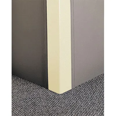 PAWLING Corner Guard: Corner Guard System, PETG, Ivory, 3 in Leg Wd - Fire-Rated Flush-Mount PETG Clip-On Corner Guards