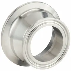 This MAXPURE sanitary concentric reducer connects tubes of different diameters in hygienic processing lines. Made of 316L stainless steel with a clamp connection, it complies with ASME BPE standards. The fitting reduces from 3 in OD to 1/2 in OD, suitable for applications requiring sanitary conditions.