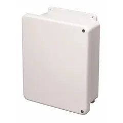 This WIEGMANN fiberglass enclosure measures 6 x 4 x 4 inches and features a hinged solid cover secured with screws. Rated NEMA 1, 12, 3R, 4X, and 6P, it is suitable for indoor, outdoor, washdown, and submersible applications where protection against corrosion and water ingress is required. Knockouts are not included.