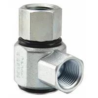 Hydraulic Swivel Fitting: Zinc-Plated Steel, 3/8 in Female NPTF inlet, 3/8 in Female NPTF Outlet (MPN S2202-6-6)