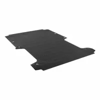 This model-specific cargo liner is constructed from black thermoplastic rubber to protect vehicle cargo areas from dirt, spills, and wear. Measuring 73 3/8 inches in width, it is tailored to fit particular vehicle models for a secure installation. Suitable for use in trucks, SUVs, and vans where durable floor protection is required