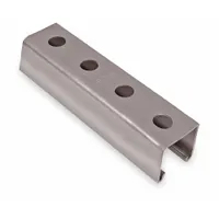 Strut Channel - Punched Hole: Steel, 12 ga Gauge, 1 1/2 in Overall Ht, 20 ft Overall Lg, Silver (MPN B 905 20 EG)