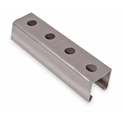 KINDORF Strut Channel - Punched Hole: Steel, 12 ga Gauge, 1 1/2 in Overall Ht, 20 ft Overall Lg - Punched Holes Strut Channels