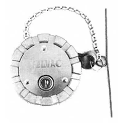 VELVAC Fuel Cap: Lockable, Threaded with Chain and Cross Bar, 3 1/2 in Neck Dia - Locking Fuel Caps