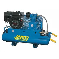 JENNY Portable Gas Air Compressor: 1 Stage, 6.5 hp Engine, Honda, 11.6 cfm @ 90 psi, 8 gal Air Tank (MPN K5HGA-8P)