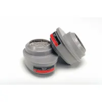 This combination cartridge/filter provides protection against organic vapors and P100 particulate hazards. It features a bayonet connection for use with MSA Advantage 420 Series reusable respirators. Sold in a 2-pack, the black/magenta cartridge integrates both vapor and particulate filtration. Typical applications include industrial environments where organic vapors and particulates are present