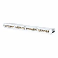 METZ CONNECT Patch Panel: Rack, Anodized Aluminum, RJ45, 180° Mounting Angle, 24 Ports, Unequipped (MPN 130856C-E)