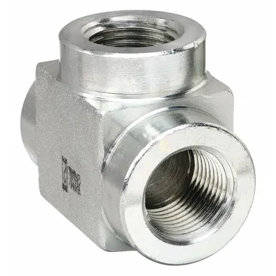 ENERPAC Hydraulic Hose Adapter: 3/8 in x 3/8 in x 3/8 in Fitting Size, Female x Female x Female - NPTF-to-NPTF Steel Hydraulic Hose Adapters