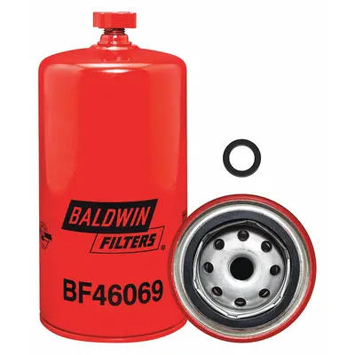 BALDWIN FILTERS Fuel/Water Separator: Spin-On, 3 3/4 in Outside Dia, M16-1.50 Thread Size - Spin-On Fuel Filters