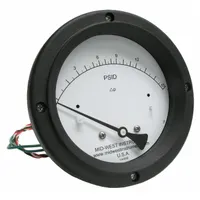 This differential pressure gauge with switch from the Series 120 features a 4 1/2 in dial, 1/4 in NPT female connection, and a piston sensor. It has an accuracy of ±3-2-3% and a 316 stainless steel housing. Suitable for monitoring and switching differential pressure in medium to high operating pressure systems such as industrial filtration, pump monitoring, and hydraulic applications