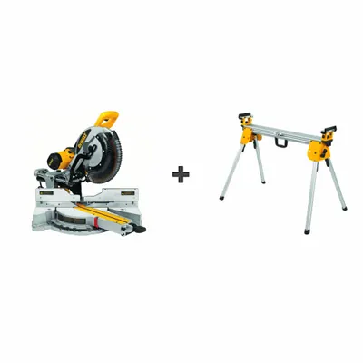 DEWALT Miter Saw Kit: Sliding, 13 3/4 in Max. Cut Wd @ 0 Deg. Miter, 60°to 50° - 12 in Corded Miter Saws