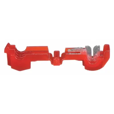 3M Insulation Displacement Connector: 1 Ports, Red, 22 AWG – 18 AWG Run Size Range - T Tap Wire Connectors