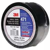 Floor Marking Tape: Gen Purpose, Solid, Black, 2 in x 108 ft, 5.2 mil Tape Thick, 3M™ (MPN 471)
