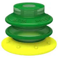 PIAB Vacuum Pad Assembly: G1/8 in, 37.08 mm Pad Dia, Polyurethane, Green, 38.86 mm Pad Ht, 60A (MPN BX35P.4E.04AI.F)