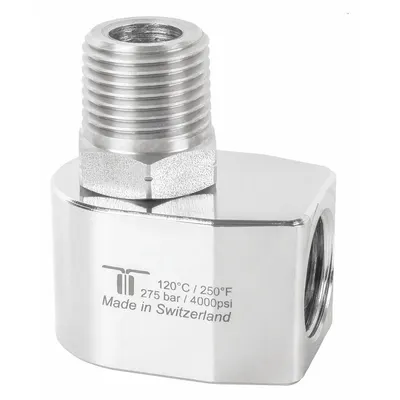 MOSMATIC Rotary Union: Elbow, Nickel-Plated C38500 Brass, 1 Passages - Brass Rotating Joints & Unions