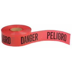 APPROVED VENDOR Bilingual Messaging Barrier Tape, Danger Peligro Danger, 3 in x 1000 ft, Polyethylene, BT072