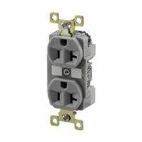 BRYANT Receptacle: Duplex, 5-20, Gray, 125V AC, 20 A, 2 Pole / 3 Wire (MPN BRY5362GRY)