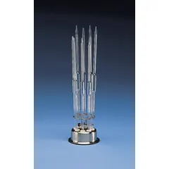 Stainless steel insert for holding BOD bottles in glassware washer racks. Overall height 6 inches. Used in laboratory glassware washing applications.