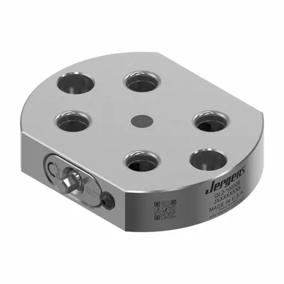 JERGENS Receiver Base: Quick-Loc, Round, Alloy Steel, 130 mm W x 104 mm L x 27 mm H - Quick-Loc Receiver Bases