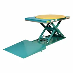 This fixed-top electric lift table has a 2,000 lb load capacity and a maximum lifting height of 35 inches. It operates on 115V AC power with a hydraulic lifting system. Typical applications include positioning heavy items at workstations, assembly lines, and warehouse tasks for ergonomic material handling.