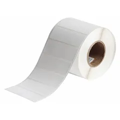 Rectangular precut label roll made of cryogenic autoclavable polypropylene. Available in 1 in x 3 in and 3 in x 1 in sizes, designed for 50.0 mL vials or tubes. Compatible with J2000 printer series and requires J20-CMY ribbon. Suitable for labeling in laboratory and biobank settings requiring sterilization or cryogenic storage.