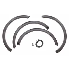 Sport-type fender flares made of smooth-finish ABS, 2 inches wide, with bolt-on mounting. Designed for 2004 to 2008 Ford F-150 trucks. Used to widen the fender stance and protect the body from road debris.