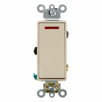 LEVITON Wall Switch: Rocker Switch, Single Pole, Maintained, Ivory, 120V AC, 20 A (MPN 5628-2I)