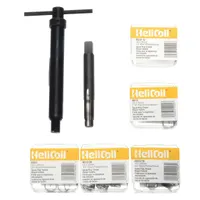 This thread repair kit is designed for restoring damaged M14-1.25 fine threads in metal components. It includes 18-8 stainless steel helical inserts and a special STI tap, all right-hand thread, metric. Suitable for use in machining and industrial maintenance applications